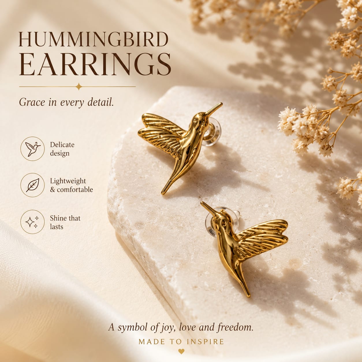 Hummingbird Flight Earrings 🕊️