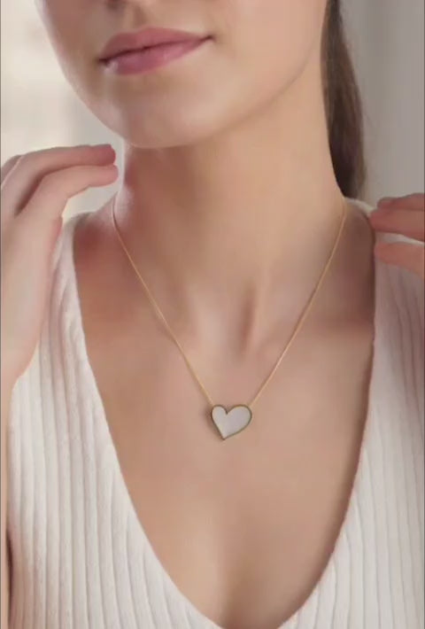 Rewritten in Love. White Heart Necklace
