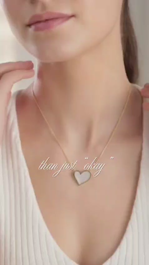 Rewritten in Love. White Heart Necklace