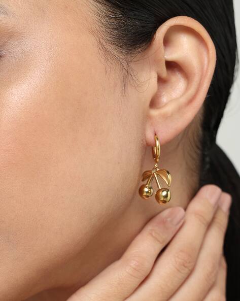 Cherry Bloom Hoop Earrings 🍒
