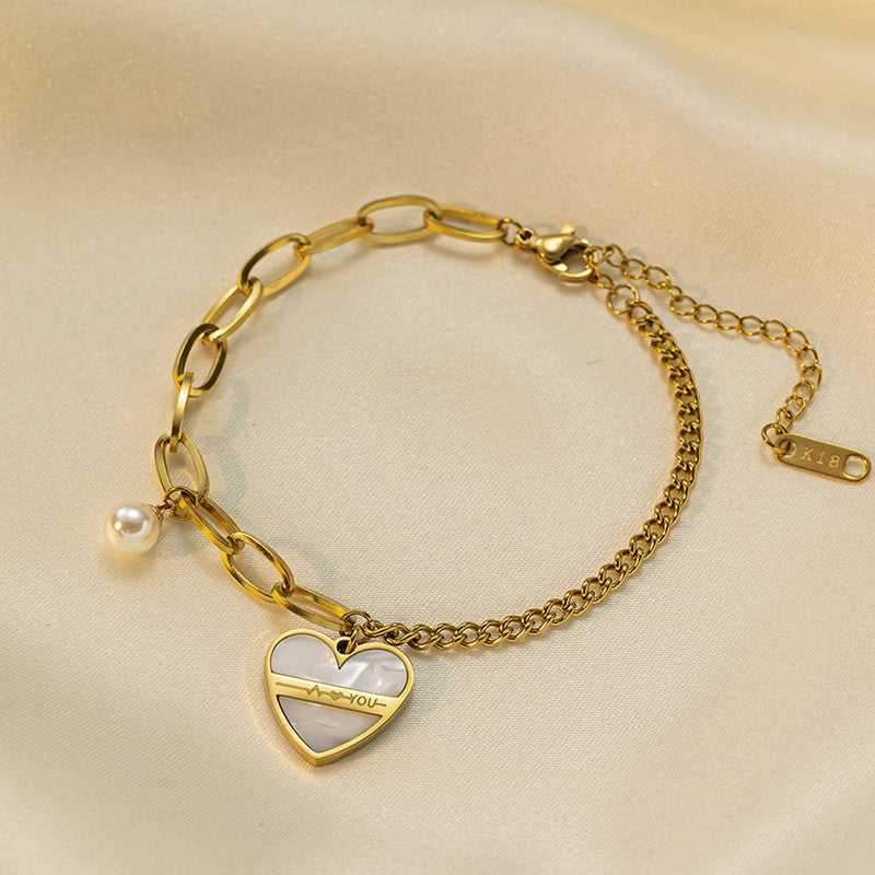 Amour Pearl Heart Bracelet 🤍