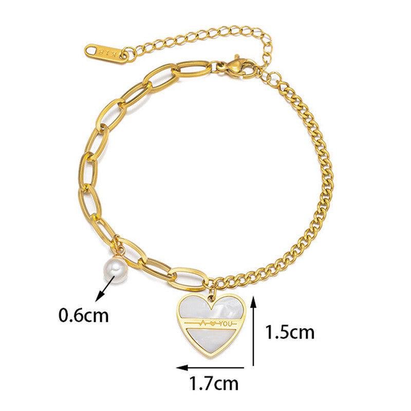 Amour Pearl Heart Bracelet 🤍