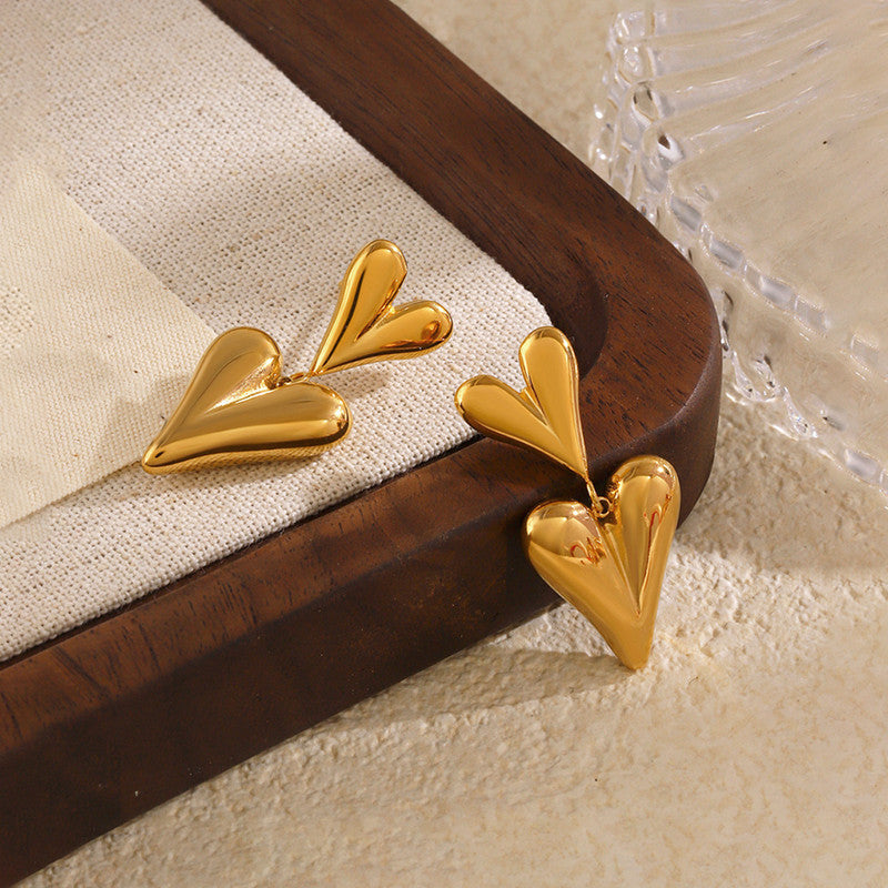 Double Heart Statement Earrings ❤️