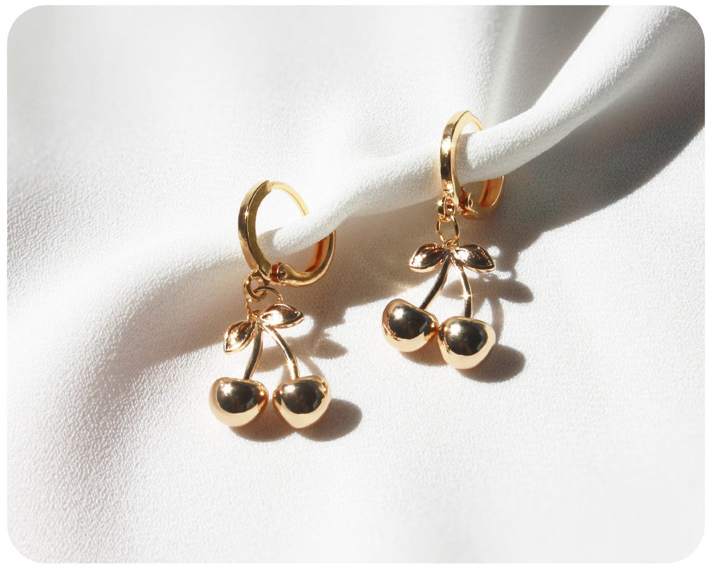 Cherry Bloom Hoop Earrings 🍒