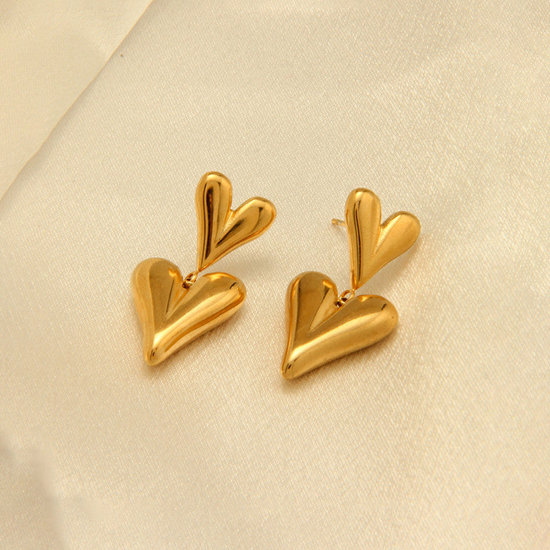 Double Heart Statement Earrings ❤️