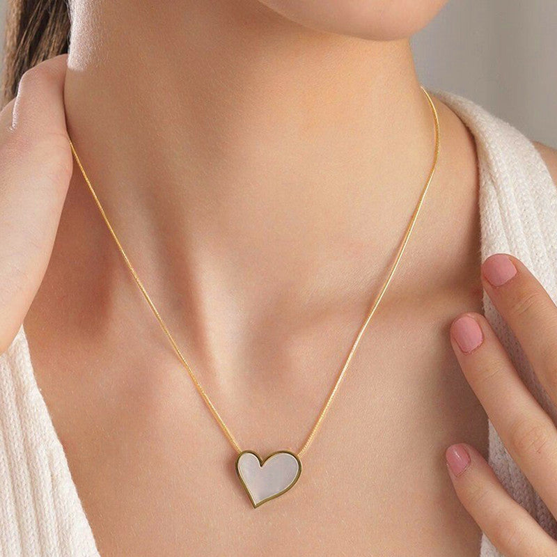 Rewritten in Love. White Heart Necklace
