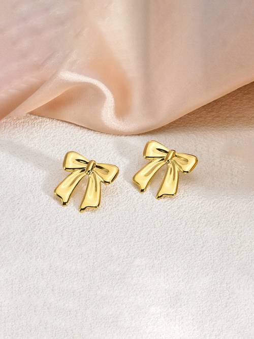 Luxe Ribbon Bow Drop Earrings