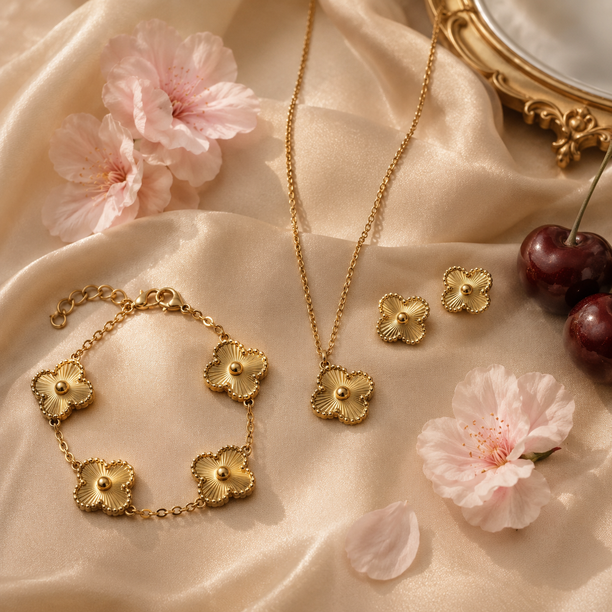 🍀 Four-Leaf Clover Jewellery Set