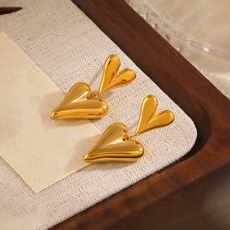 Double Heart Statement Earrings ❤️
