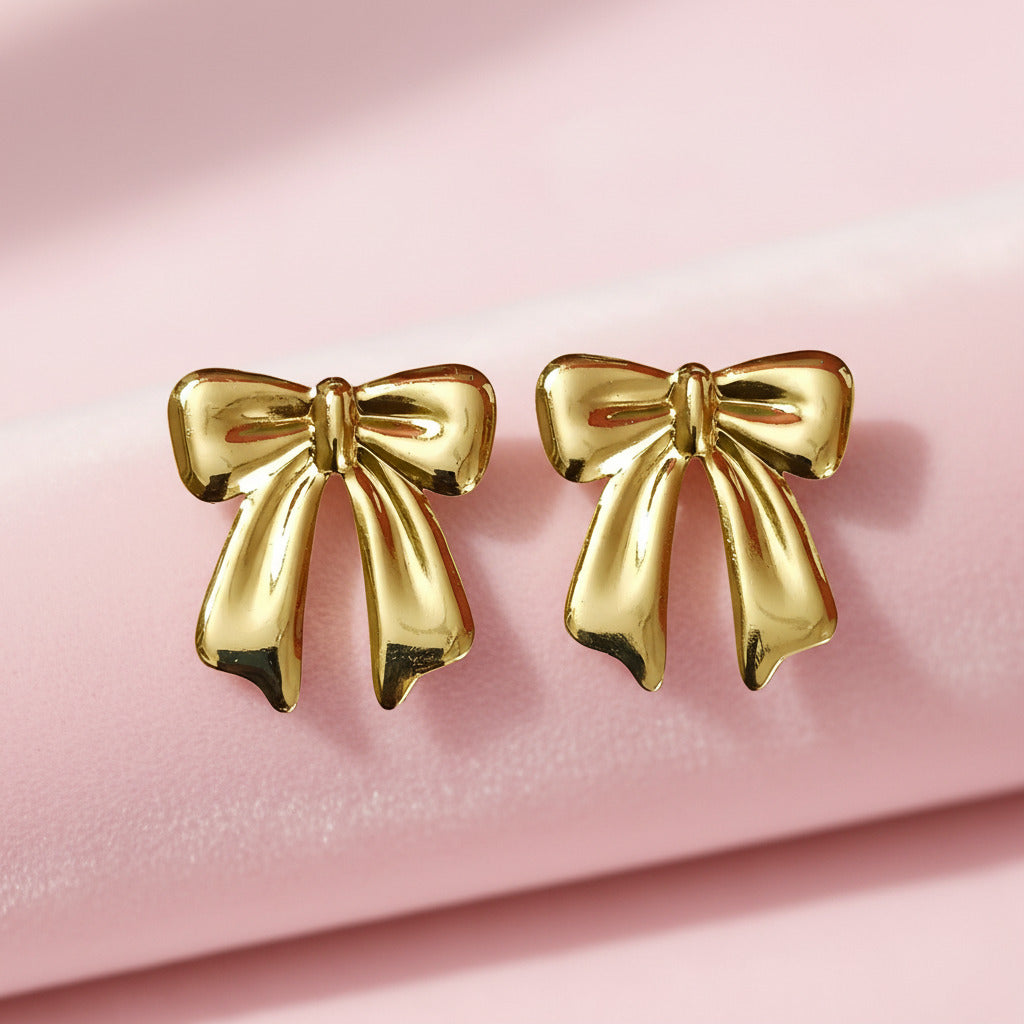 Luxe Ribbon Bow Drop Earrings