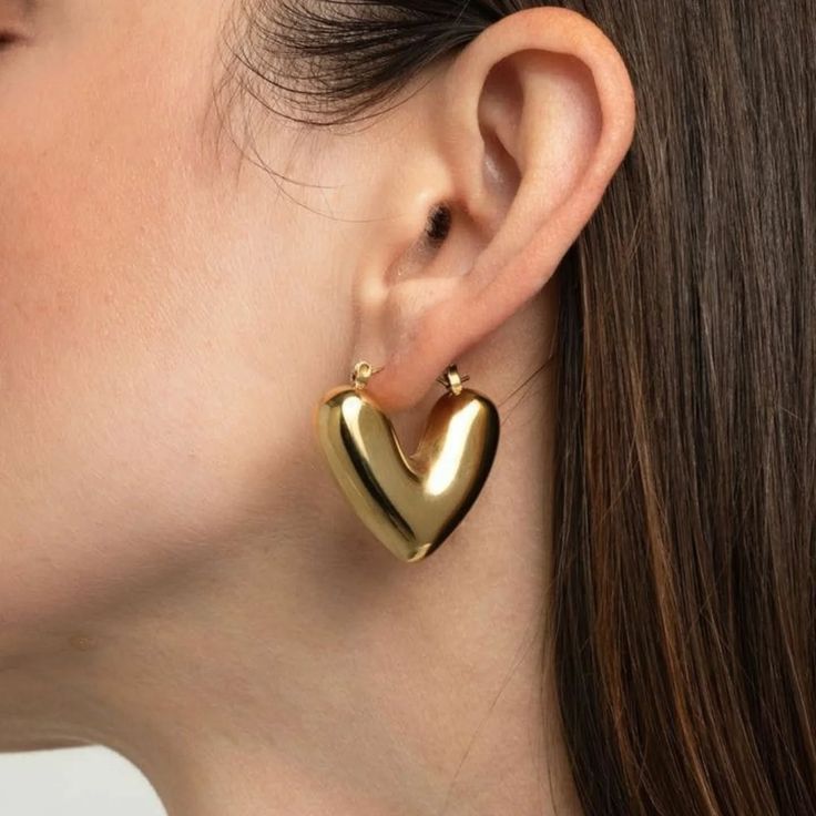 Bold Heart Hoop Earrings