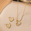 Heart Pendant Necklace & Stud Earrings Set ❤️