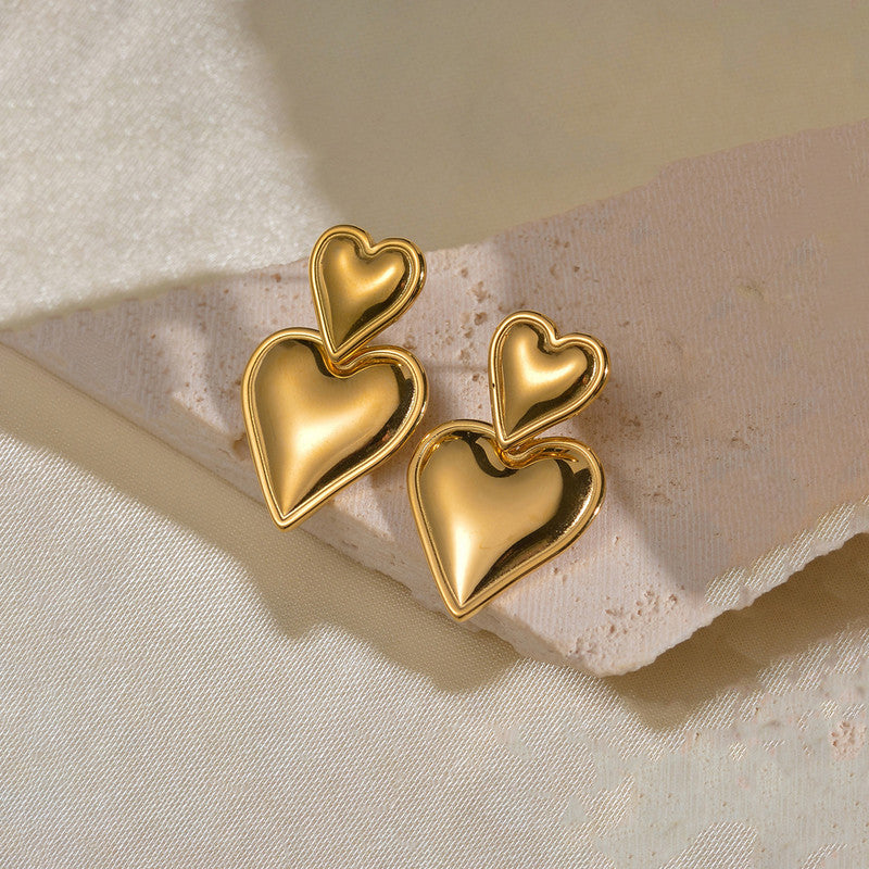 Double Heart Statement Earrings ❤️