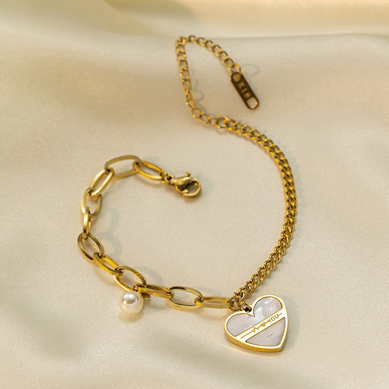 Amour Pearl Heart Bracelet 🤍