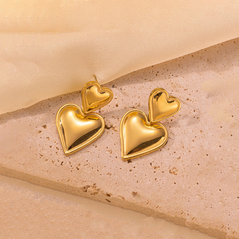 Double Heart Statement Earrings ❤️