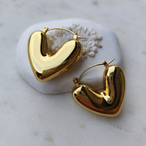 Bold Heart Hoop Earrings