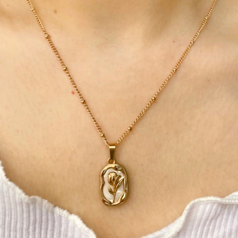 Golden Rose Necklace