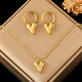 Amour Heart Necklace & Earrings Set ❤️