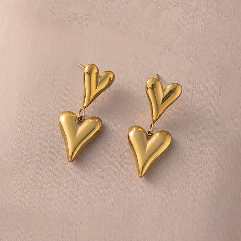 Double Heart Statement Earrings ❤️