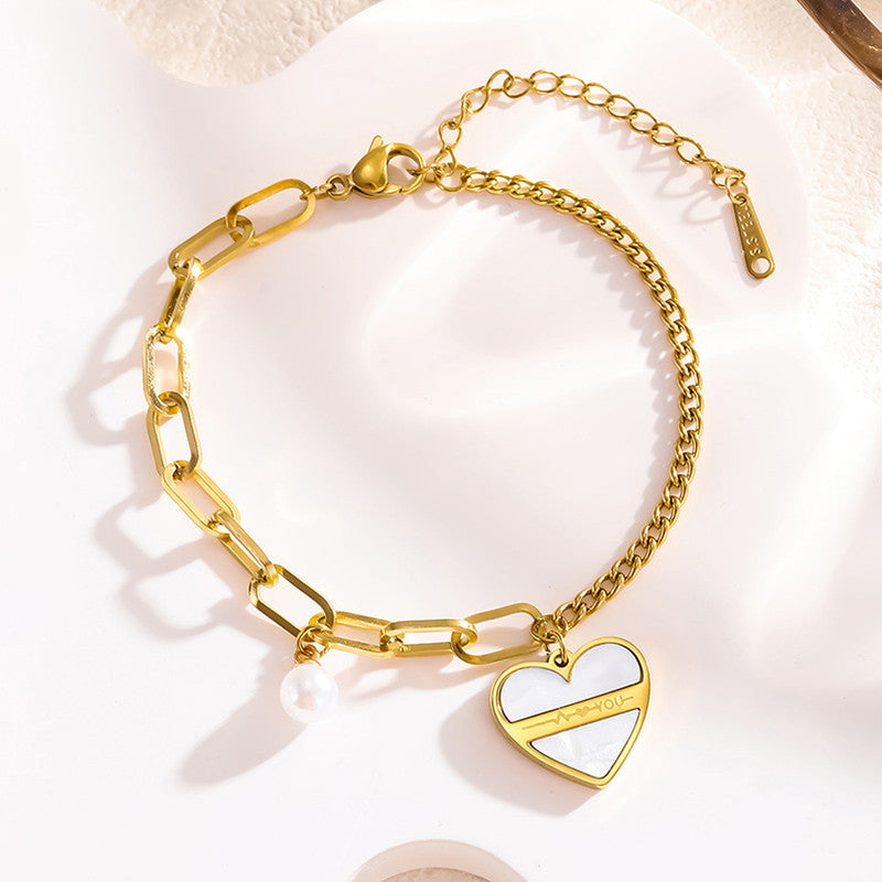 Amour Pearl Heart Bracelet 🤍