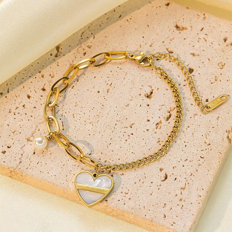 Amour Pearl Heart Bracelet 🤍