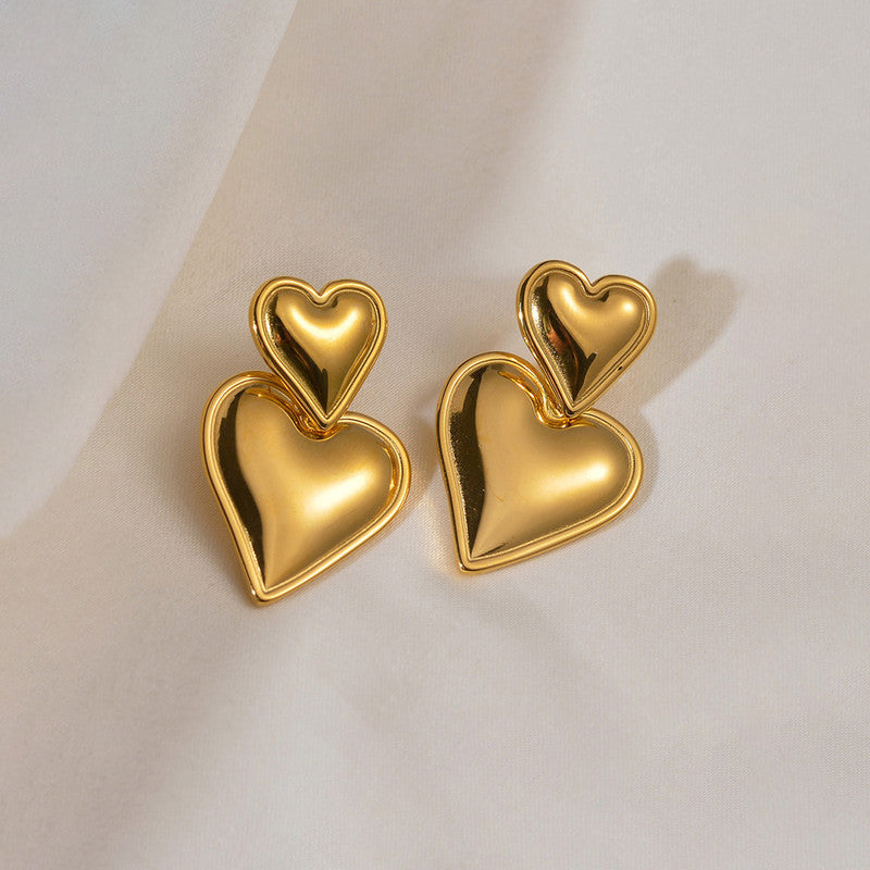 Double Heart Statement Earrings ❤️