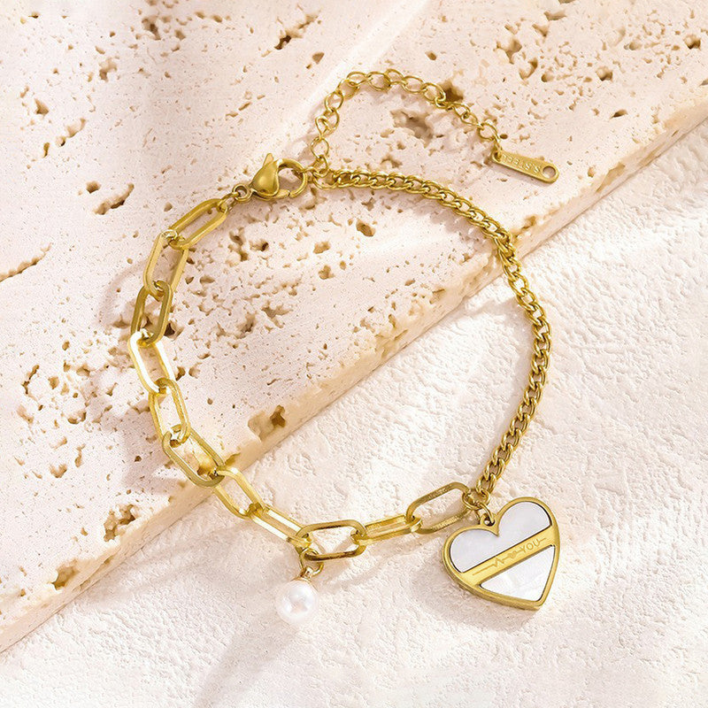 Amour Pearl Heart Bracelet 🤍