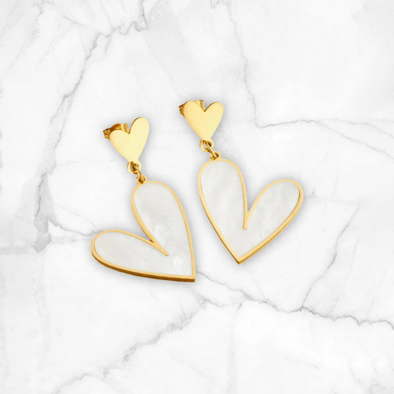 Pearl Heart Statement Earrings 🤍❤️