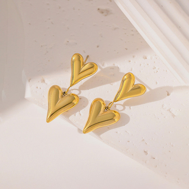 Double Heart Statement Earrings ❤️
